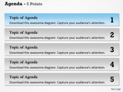 Business Framework Model Agenda 5 Points Business Diagram Business Framework Model Agenda 5 Points Business Diagram