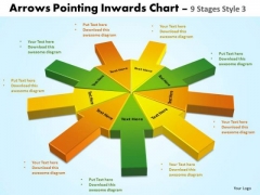 Business Framework Model Arrows Pointing Inwards Chart 9 Stages Business Cycle Diagram