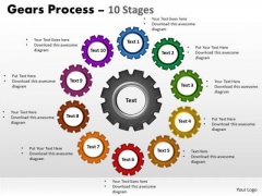 Business Framework Model Gears Process 10 Stages Marketing Diagram