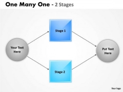 Business Framework Model One Many One 2 Step Strategy Diagram