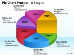 Business Framework Model Pie Chart Process 6 Stages Marketing Diagram