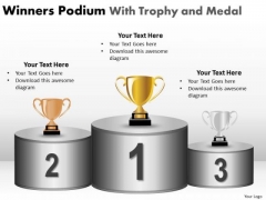 Business Framework Model Winners Podium With Trophy And Medal Sales Diagram Business Framework Model Winners Podium With Trophy And Medal Sales Diagram