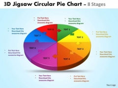 Consulting Diagram 3d Jigsaw Circular Diagram Pie Chart 8 Stages Strategic Management