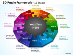Consulting Diagram 3d Puzzle Framework 12 Stages Business Framework Model