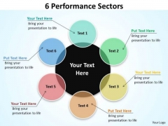 Consulting Diagram 6 Performance Sectors Flow Diagrams Business Diagram