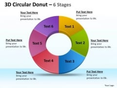 Marketing Diagram 3d Circular Donut Circular 6 Stages Strategy Diagram