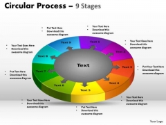 Marketing Diagram 9 Stages Circular Process Business Framework Model