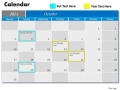 Marketing Diagram Blue Calendar 2011 Strategic Management