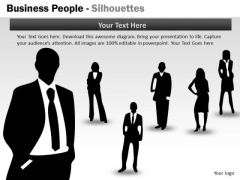 Marketing Diagram Business People Silhouettes Business Framework Model