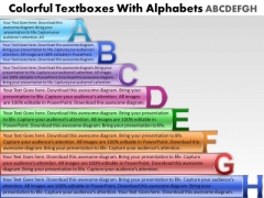 Marketing Diagram Colorful Text Boxes With Alphabets Abcdefgh Sales Diagram