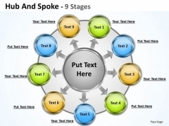 Marketing Diagram Hub And Spoke 9 Stages Business Diagram