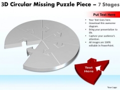 Mba Models And Frameworks 3d Circular Missing Puzzle Piece 7 Stages Business Diagram