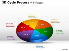 Mba Models And Frameworks 3d Cycle Process Colorful Diagram Flow Chart 6 Stages Sales Diagram