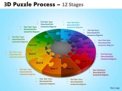 Mba Models And Frameworks 3d Puzzle Process Diagram 12 Stages Business Diagram