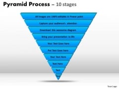 Sales Diagram 10 Staged Reverse Triangle Process Flow Business Cycle Diagram