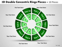 Sales Diagram 3d Double Concentric Rings Pieces 2 Strategy Diagram