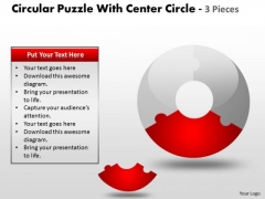 Sales Diagram Circular Puzzle With Center Circle 2 And 3 Pieces Strategy Diagram
