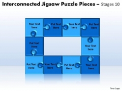 Sales Diagram Interconnected Jigsaw Puzzle Pieces Stages 10 Consulting Diagram