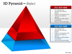 Strategic Management 2 Staged 3d Pyramid Sales Diagram