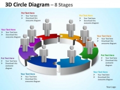 Strategic Management 3d Circle Diagram 8 Stages Sales Diagram