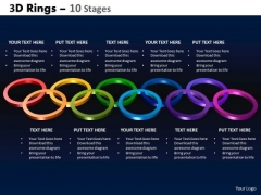 Strategic Management 3d Rings 10 Stages Business Diagram
