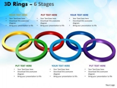 Strategic Management 3d Rings 6 Stages Business Diagram