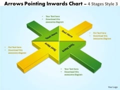 Strategic Management Arrows Pointing Inwards Chart 4 Stages Style 3 Marketing Diagram