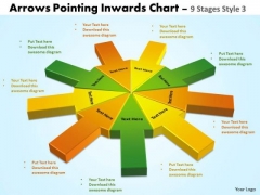 Strategic Management Arrows Pointing Inwards Chart 9 Stages Style 3 Sales Diagram