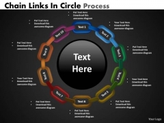 Strategic Management Chain Links In Circle Process Sales Diagram