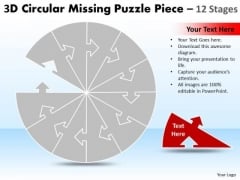 Strategic Management Circular Missing Puzzle Piece 12 Stages Sales Diagram