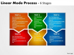 Strategic Management Linear Mode Process 6 Stages Business Diagram