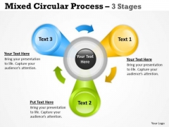 Strategic Management Mixed Circular Process 3 Stages Business Diagram