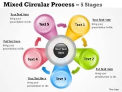 Strategic Management Mixed Circular Process Diagram With 5 Stages Consulting Diagram