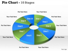 Strategic Management Pie Chart 10 Step Business Diagram