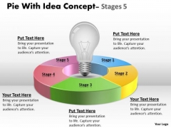 Strategic Management Pie With Idea Concept Stages Strategy Diagram