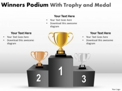 Strategic Management Winners Podium With Trophy And Medal Consulting Diagram