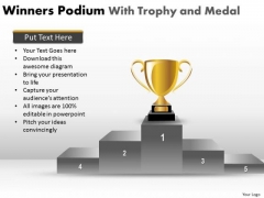 Strategic Management Winners Podium With Trophy And Medal Marketing Diagram Strategic Management Winners Podium With Trophy And Medal Marketing Diagram