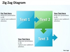 Strategic Management Zig Zag 3 Stages Business Diagram