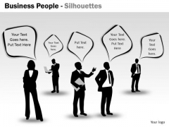 Strategy Diagram Business People Silhouettes Business Cycle Diagram