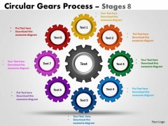 Strategy Diagram Circular Gears Flowchart Process Stages 8 Strategic Management