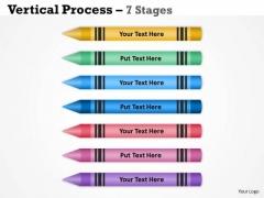 Strategy Diagram Color Pencils Vertical Process With 7 Stages Marketing Diagram