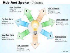 Strategy Diagram Hub And Spoke 7 Stages Business Diagram