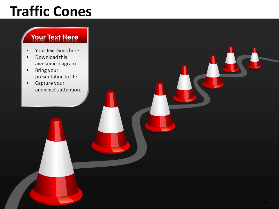 Navigating Obstacles Changing Direction Traffic Cones PowerPoint Slides