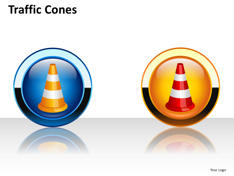 Traffic Cones PowerPoint Clipart Image Graphics Slides