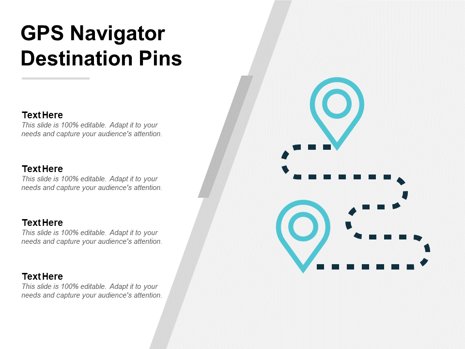 GPS Navigator Destination Pins PPT PowerPoint Presentation Summary Example