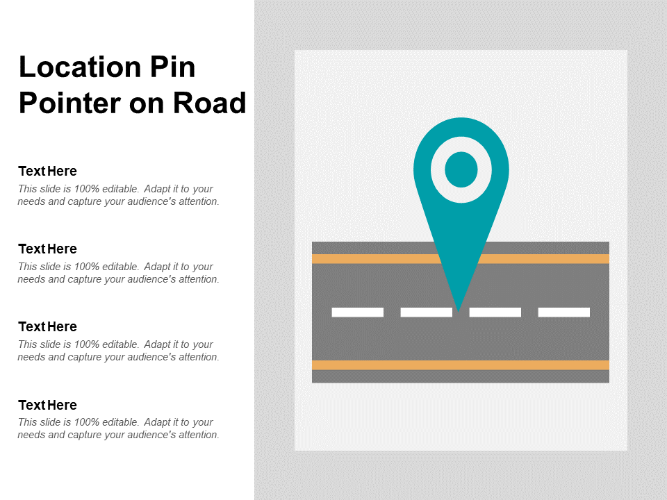 Location Pin Pointer On Road PPT PowerPoint Presentation Model Slide