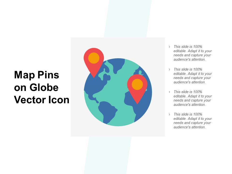 Map Pins On Globe Vector Icon PPT PowerPoint Presentation Icon Pictures
