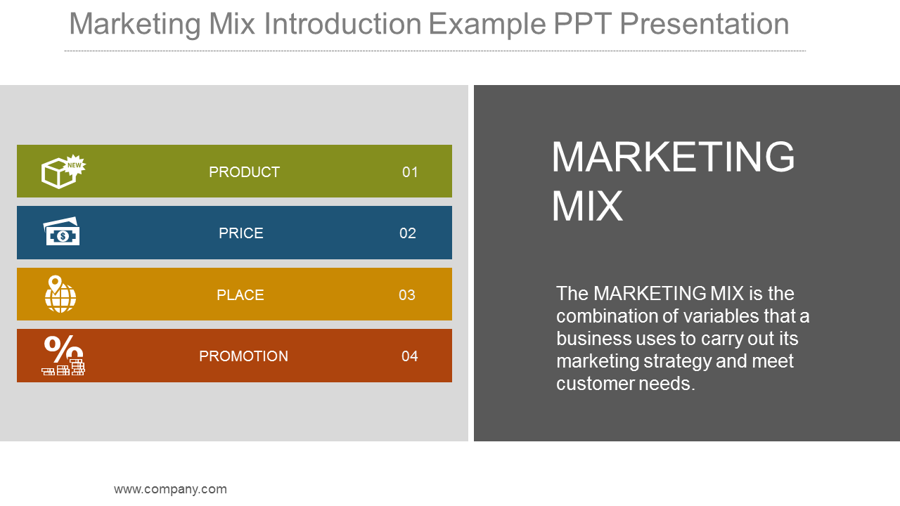 Marketing Mix Introduction PowerPoint Slides